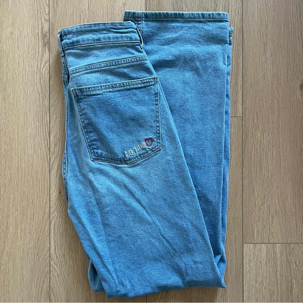 Djerf Avenue Blue Straight Leg Jeans